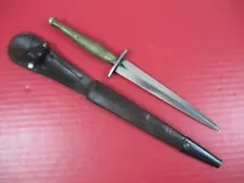 WWII British FS Fairbairn-Sykes Fighting Knife w/Scabbard 2nd Pat w/Broad Arrow