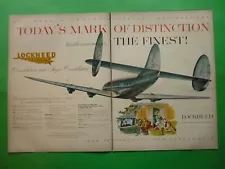 New ListingLockheed Aircraft 1955 Vintage Advertising Super Constellation