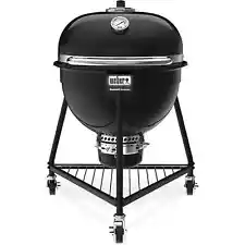 Weber Summit Kamado E6 Charcoal Grill w/Built In Stainless Steel Lid, Black BBQ