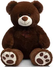 Cute Giant Teddy Bear Big Huge Stuffed Animal LARGE Soft Plush Toy - Chocolate