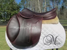 17/17.5" HERMES CAVALE II calfskin close contact jumping saddle-WIDE TREE-2022