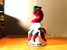 BELL~Ruidosa, NM Chili Pepper Collectible Porcelain Bell