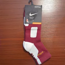 LeBron James Original Nike Elite Socks Quarter Cut Size Large Maroon/White Cavs