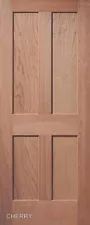 4 Panel Flat Mission / Shaker Stain Grade Cherry Solid Core Interior Wood Doors