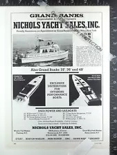 1982 AD for Nichols Sales Grand Banks GB 42 Cigarette Excalibur yacht power boat