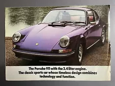 1973 Porsche 911 2.4 FACTORY issued Folder / Brochure, English - RARE!! VG