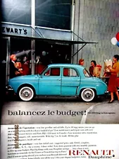 Renault Dauphine Balance le Budget 1959 Original Print Ad 8.5 x 11"