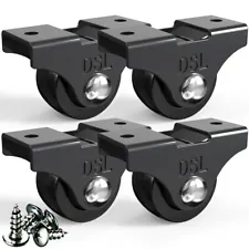 4 DSL Small 25mm Fixed Rubber Castor Wheels Furniture Trolley Caster Brake 60KG