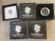 Lot of 3 2023 S $1 MORGAN PROOF DOLLAR OGP BOX W/ CAPSULES & COA NO COIN empty