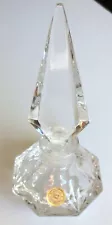 HAND CUT CRYSTAL PERFUME BOTTLE WITH STOPPER 5.5" TALL CZECH REPUBLIC 24% PBO