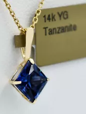 AAA TANZANITE 0.96 Cts PENDANT 14K YELLOW GOLD - MADE IN USA - New With Tag