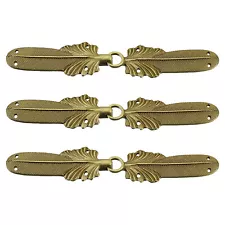 Cloak Clasp, 3 Pairs Feather Vintage Cape Clasps Sew on Fasteners(Bronze)