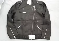 Gestuz Black leather Biker style Jacket Size 38 - Brand New with tags RRP £500