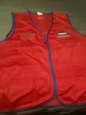 Lowe’s Vest Unisex 2XL Red Mesh Customer Service Employee Work Vest