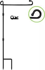 Garden Flag Stand-Holder-Pole with Clip Waterproof Powder-Coated Paint for Ho...