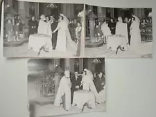 Lot of 3 Greek Orthodox Wedding Bride Groom Real Vintage Old Photos GREECE VTG