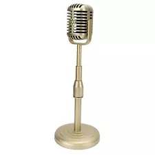 Vintage Microphone Prop Model Retro Fashioned Microphone with Stable Base and...