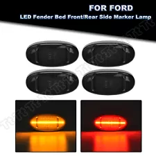 For 2011-2022 Ford F250 F350 Dually Bed Fender LED Side Marker Lights Smoked 4PC (For: Ford F-350 Super Duty)