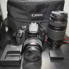 Canon EOS Rebel T7 Digital Camera- tested - Kit with 18-55mm and 75-300mm lenses