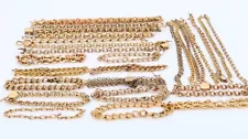 306g Antique Vintage GF Gold Fill Chain Starter Charm Bracelets lot 10.79oz