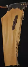 Custom Made Leather Chaps/New Buckskin Shotgun Chaps/Made In USA