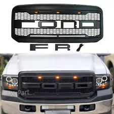 Front Bumper Grille for Ford 2005-2007 F250 Super Duty Raptor Style W/Letter+LED