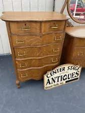 65747 Antique Victorian Oak High Chest Dresser