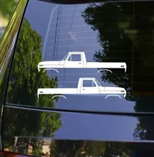 2x Classic Truck Silhouette Decal Stickers for Ford F100 6th gen 73-79 short bed