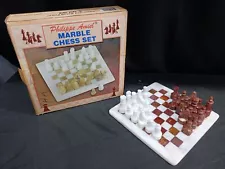 Phillpe Amiel Marble Red & White Chess Set