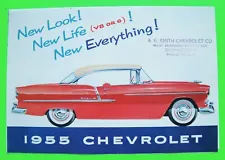 1955 CHEVROLET COLOR FOLDER BROCHURE Bel Air CONVERTIBLE Sport Coupe XLNT++