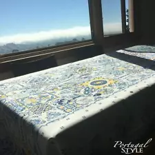 Portuguese Tiles 100% Cotton Tablecloth Made in Portugal - Free Shipping from US