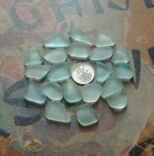 20 Sm aqua seafoam Sea Glass pcs lot genuine surf tumbled, JQ, light green, bulk