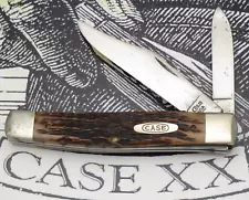 Vintage Case XX USA 5 Dot 1995 6292 Texas Jack Knife Chestnut Bone - Used Knife