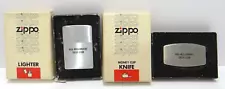 Zippo Vintage Sieg Millionaire Sales Club Lighter & Money Clip-Knife File In Box