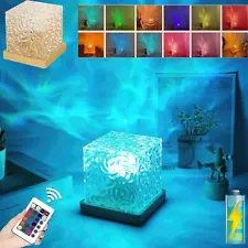 Underwater Ocean Wave Projector Lamp LED Night Light 16Color Rechargeable Remote