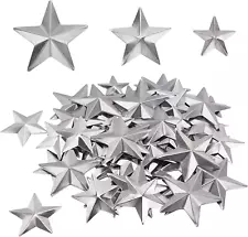 90PCS 3 Sizes Metal Barn Star Rustic Three Dimensional Bulk Unfinished Magical T