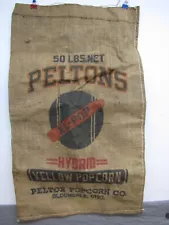 RARE! Vintage Yellow Popcorn Burlap Bag