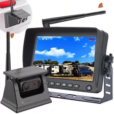 7" Monitor Solar Wireless Magnetic Backup Camera System for Car RV Truck Trailer