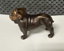 Vintage Bronze ColorEnglish Bulldog Composite Resin Dog 2”x 1 1/4”Realistic Rare