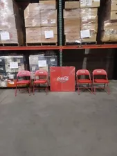 Coca-Cola Folding Table w/4 Coca-Cola Chairs EX