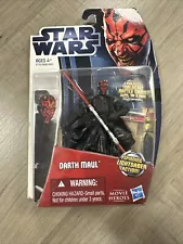 NIB Hasbro Star Wars Spinning Lightsaber Earth Maul 3.75in Action Figure