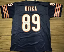 Mike Ditka Signed Pro Style Navy Football Jersey JSA Witness COA Chicago Bears