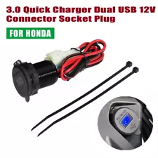 For Honda NX400/500 CB500X 3.0 Quick Charger Dual USB 12V Connector Socket Plug (For: 2021 Honda CB500X)