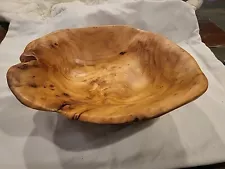 Vintage Large Hand Carved Organic Burl Wood Centerpiece Bowl