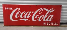 Vintage Coca Cola Large Metal Sign 5.5 ft X 2 ft MSG ME w Questions Or OFFER