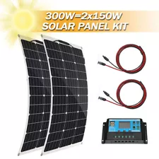 300W Mono Solar Panel 12V Power RV Camping Home 23% High-Efficiency