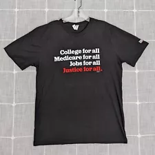 Bernie Sanders T Shirt Adult Large Black College Medicare Jobs Justice For All