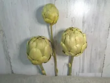 Artificial Green Artichoke Decorative Floral Succulents Lot of 3 Plant For Craft