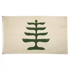 Vintage Cotton Flag Early American Colonial Historical USA Pine Tree