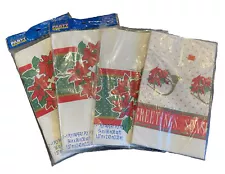 New ListingLot Of 4 Vintage Christmas Paper Tablecloths 54x96in Unused